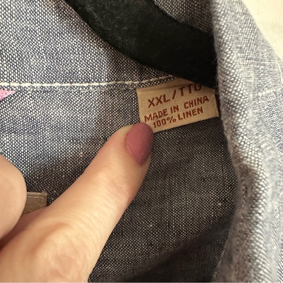 Tommy Bahama Men’s Short Sleeve Chambray Linen Button Front Shirt Sz XXL GUC - Picture 5 of 8